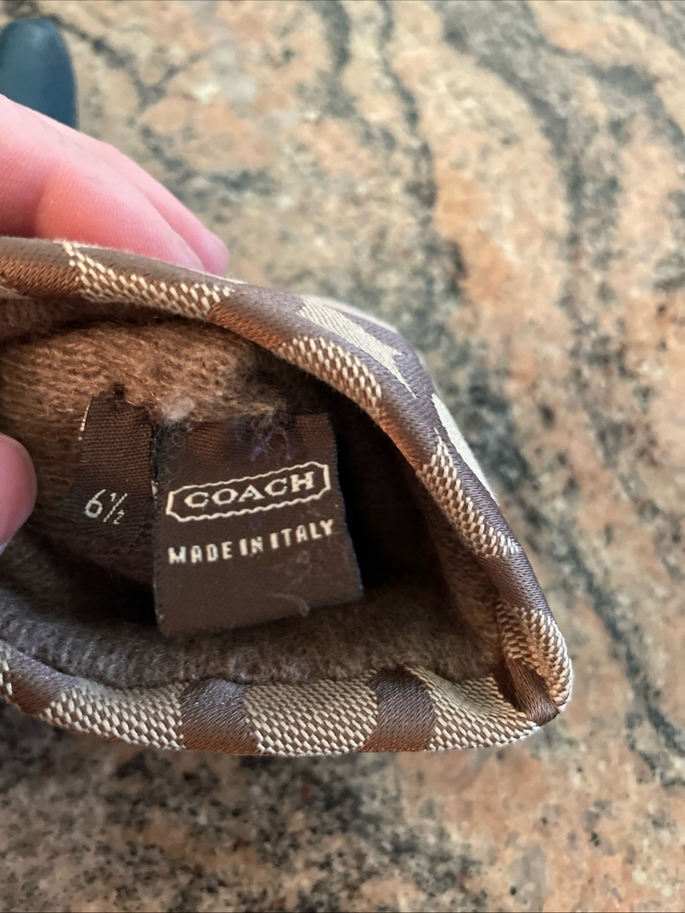 Coach Teal Cashmere Lined Leather Gloves, size 6.5 - Picture 6 of 7